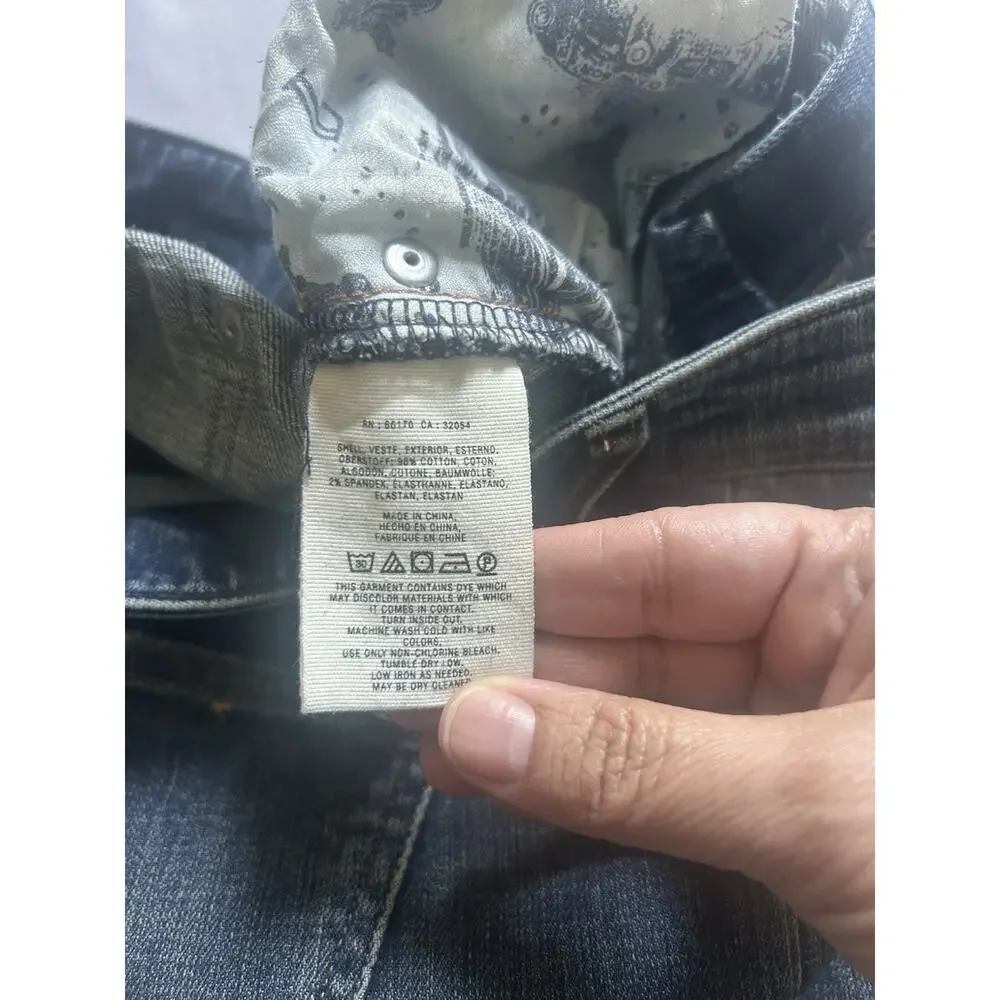 Pilcro Floral Embroidered Beaded Hyphen Straight Leg Jeans Womens Size 28 Blue